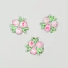 3 rosa blomster - 1,8x1,8cm - Strykemerke