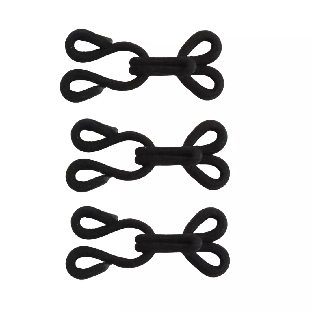 Sorte pelshekter - 3stk - 4cm - Trekte