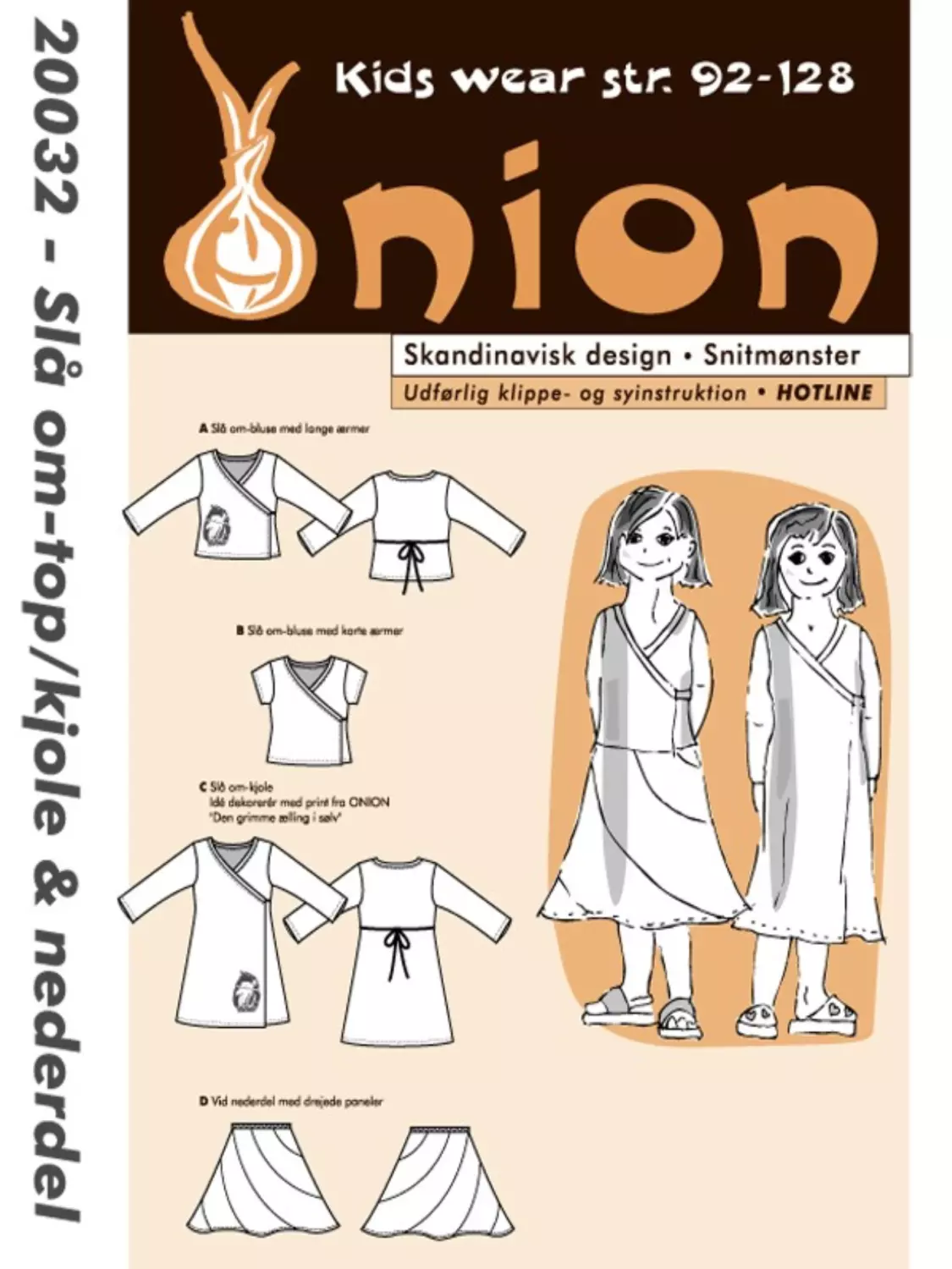 Omslags-topp/kjole & skjørt - 92-128 - Onion 20032
