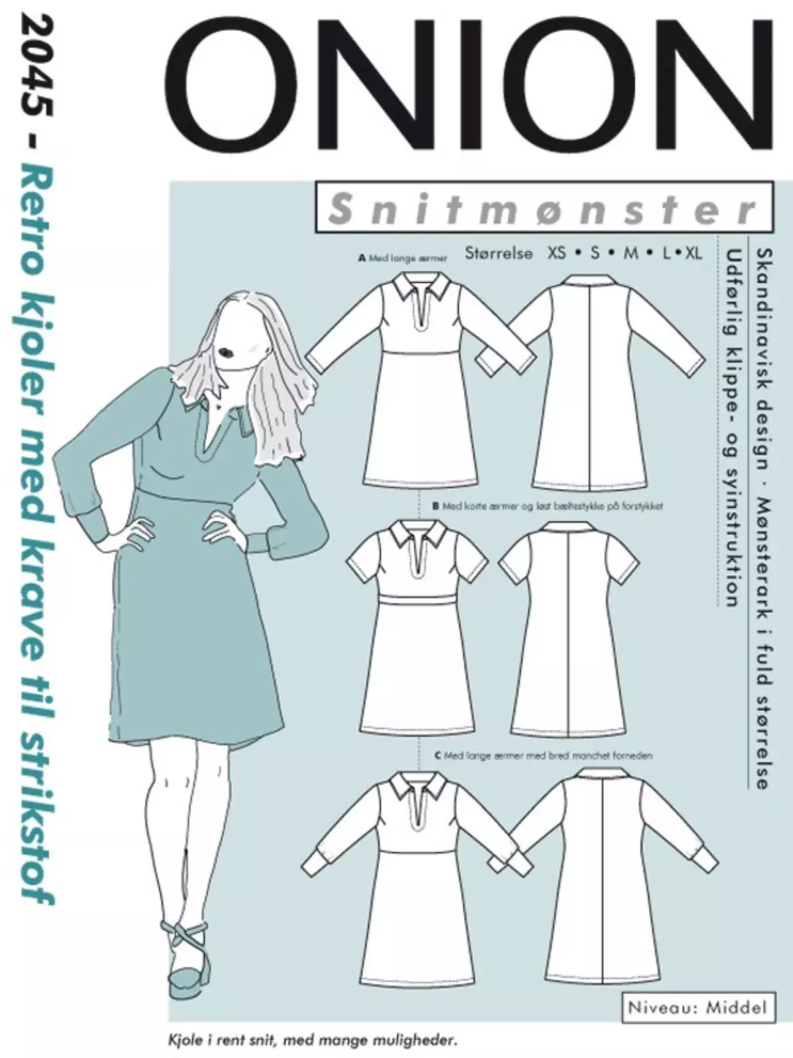 Retrokjole med krave - XS-XL - Onion 2045