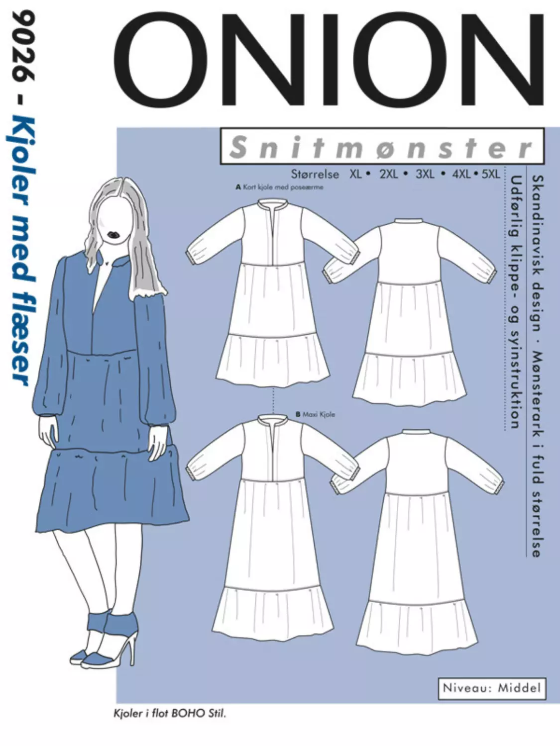 Kjole med kapper – XL-5XL – Onion 9026