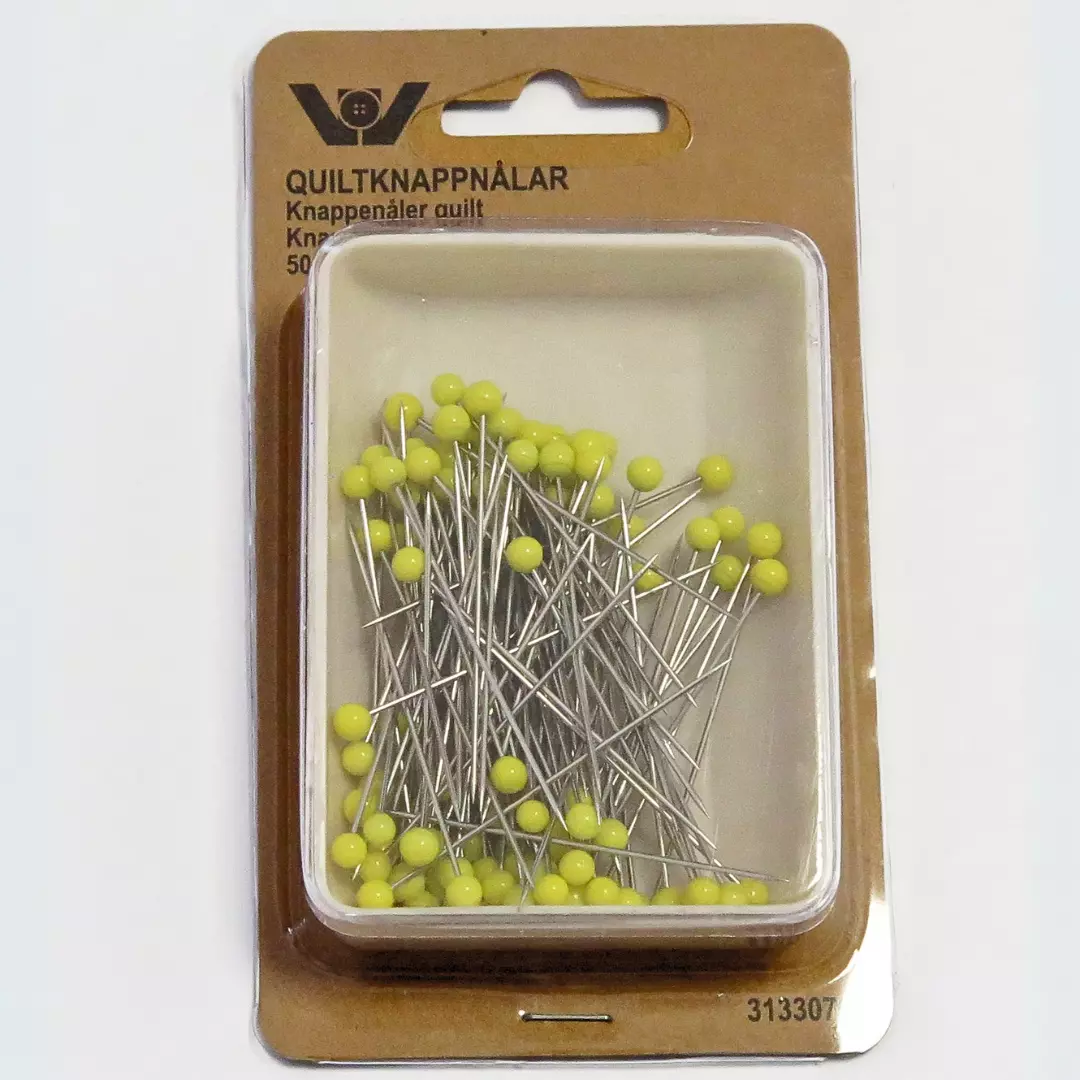 Quiltknappnåler - 50mm - 100 stk.