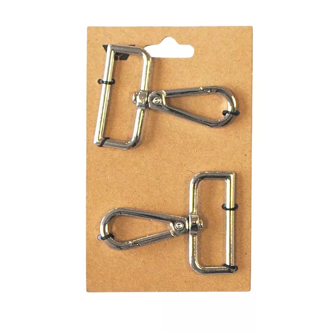 Sølv – 38mm – 2stk karabinkrok