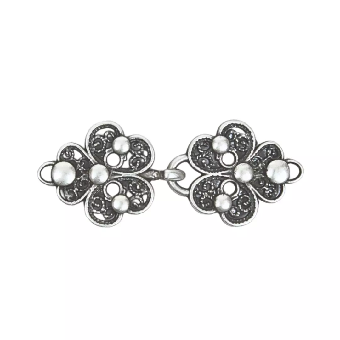 Hektelås kløver - Gl. Sølv - 50 mm