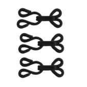 Sorte pelshekter - 3stk - 4cm - Trekte