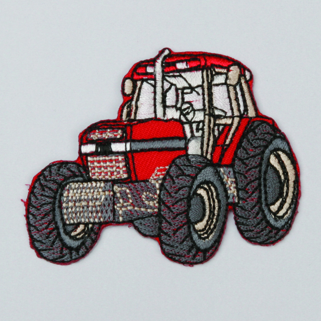 Strykemerke - Rød traktor - 6x6,5cm