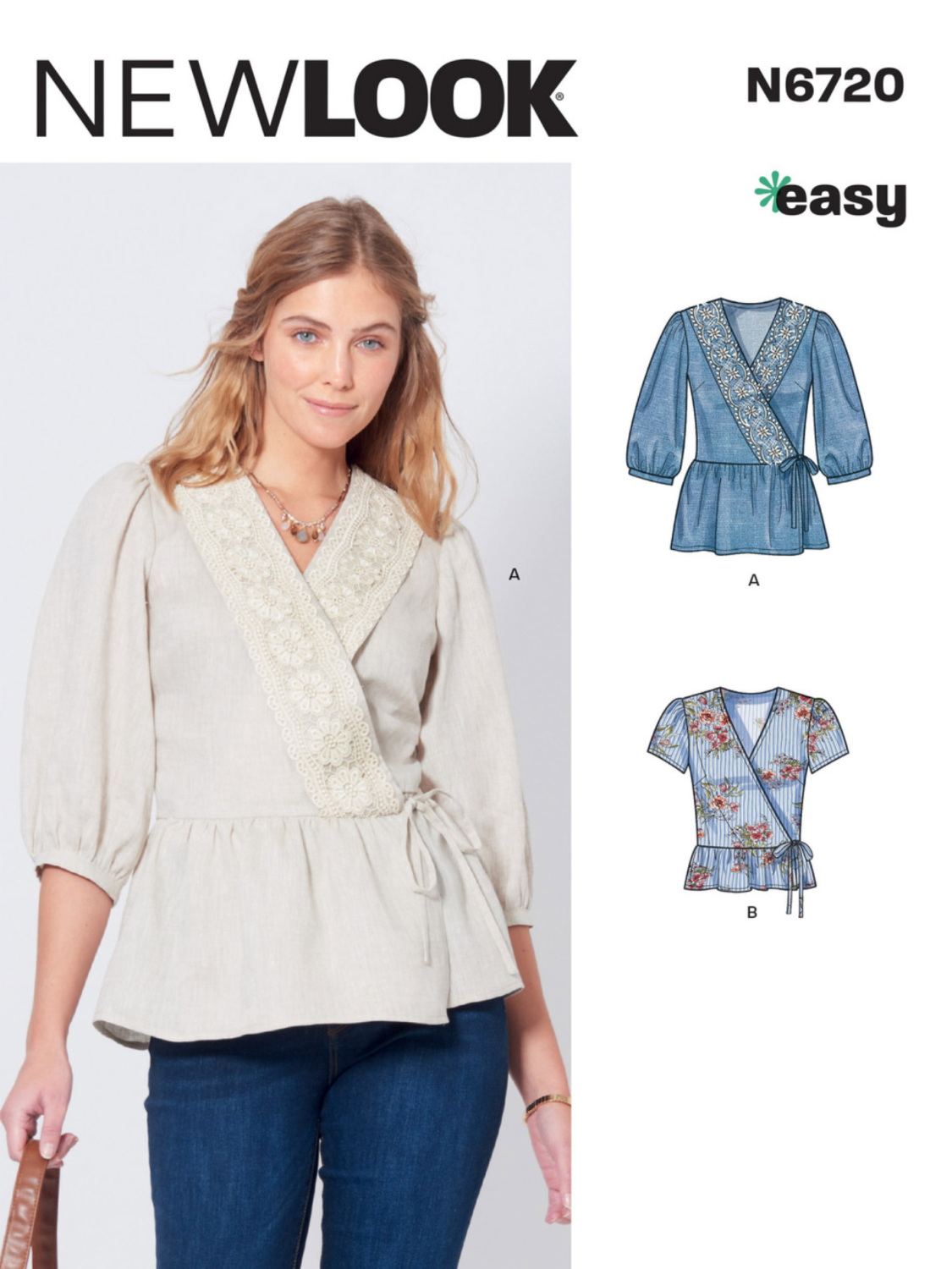 Peplum omslagstopp - 32-44 - New Look 6720