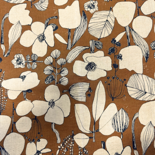 Drawing flowers 1c - Precut 50x110cm - Japansk bomull