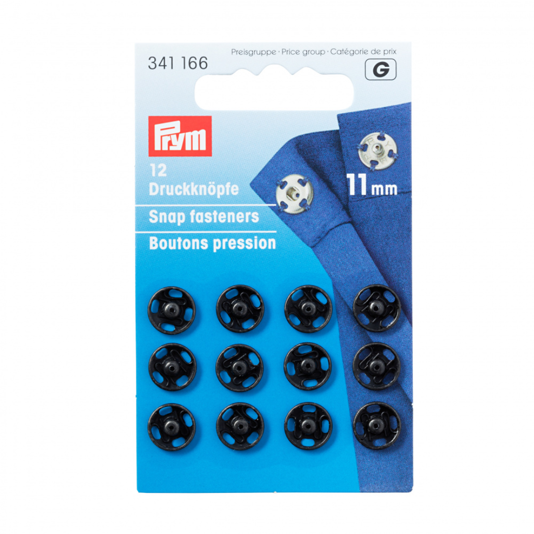 Trykknapper - 11mm - Sort