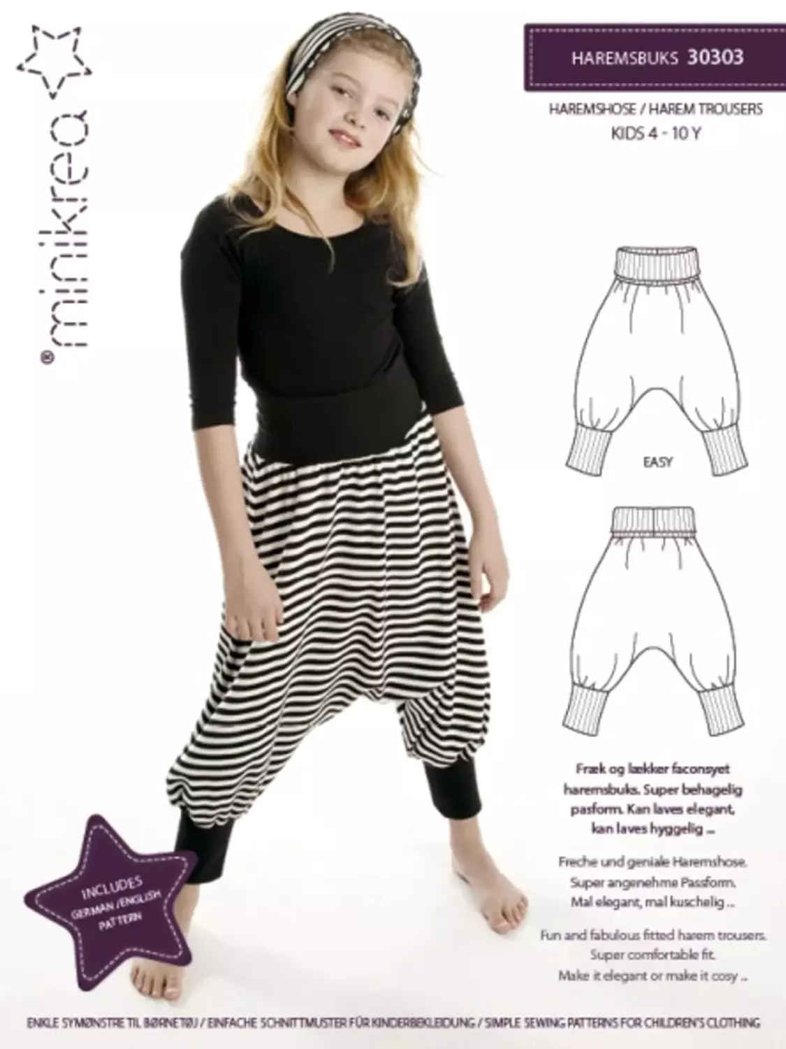 Haremsbukse - 4-10 år - Minikrea 30303