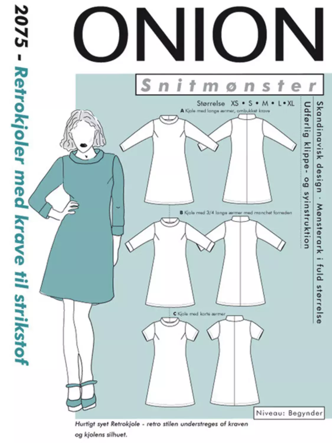 Retrokjole med krave - XS-XL - Onion 2075