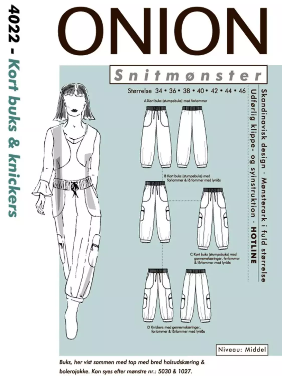 Kortbukse & piratbukse - 34-46 - Onion 4022