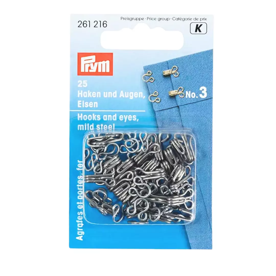 Hekter nr. 3 – Sølv – 12stk – Prym
