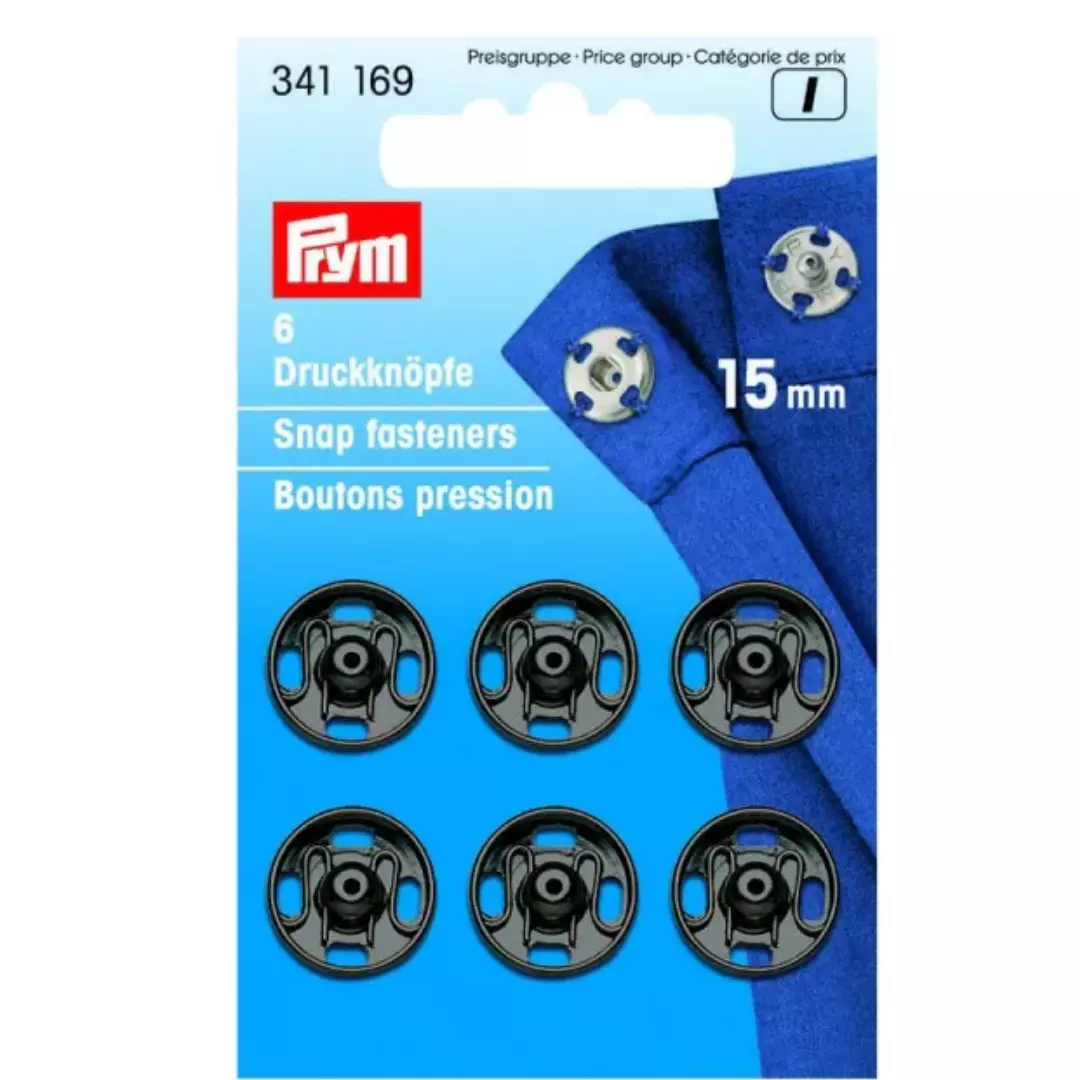 Trykknapper - 15mm - Sort