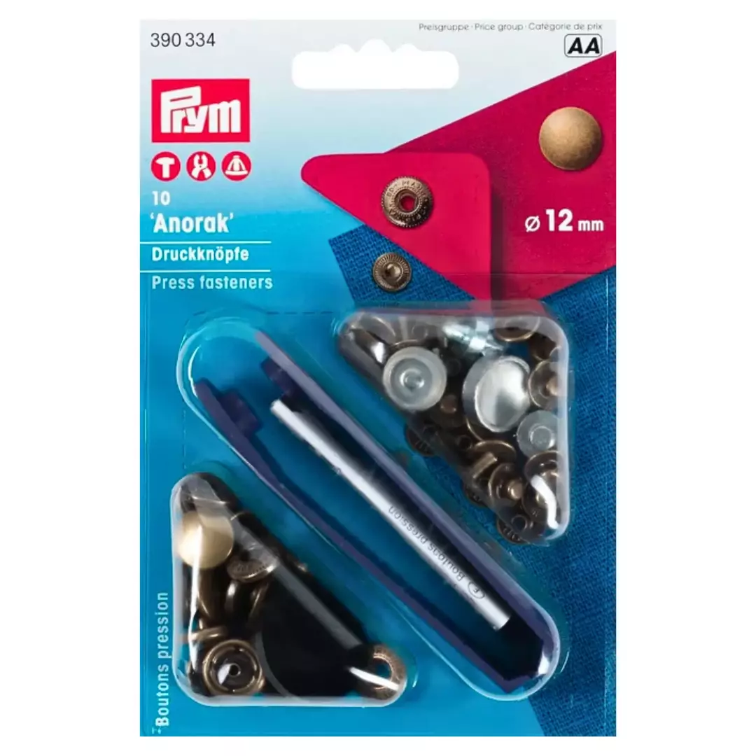 Trykknapper Anorakk – 12mm – Antikk – Prym