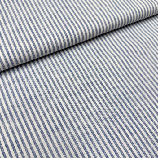 Pinstripe – Blå & Hvit – Økotex – Lin-bomull