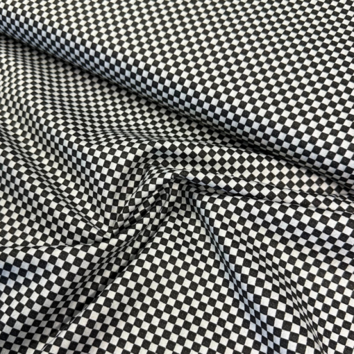 Checks, Black & White - Deja Brew - Bomull