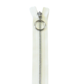 20cm/4mm – Råhvit – Metallglidelås m/ring