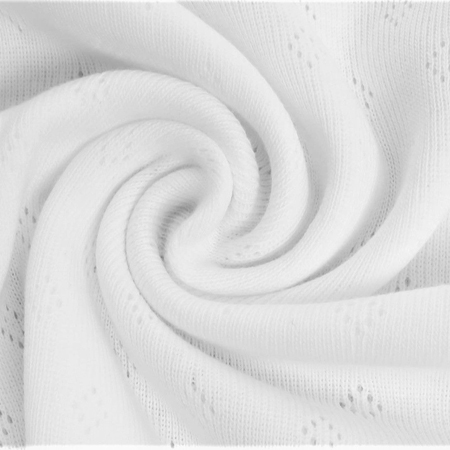 Hvit 050 - Økotex - Pointelle bomullsjersey