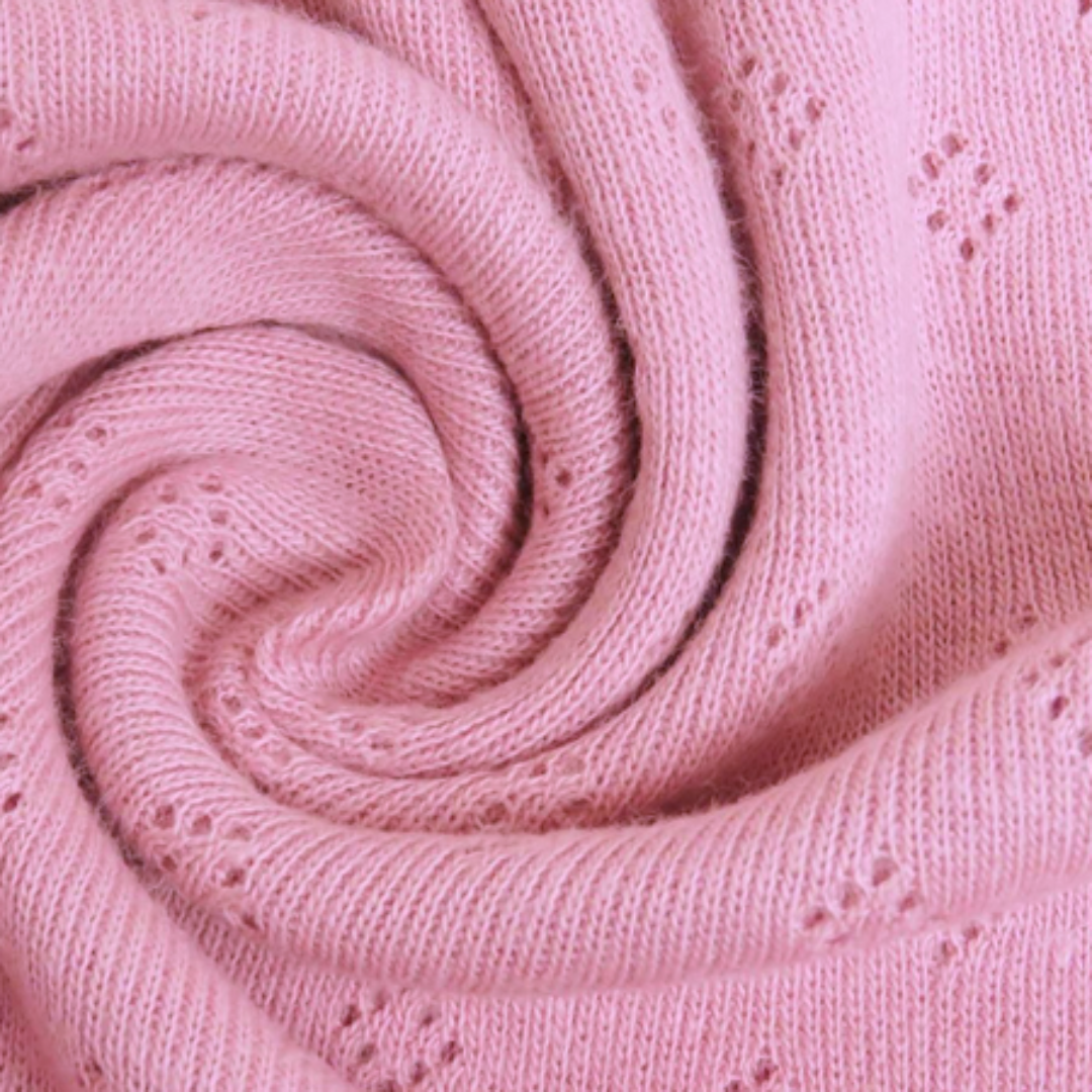 Varm rosa 1413 - Økotex - Pointelle bomullsjersey