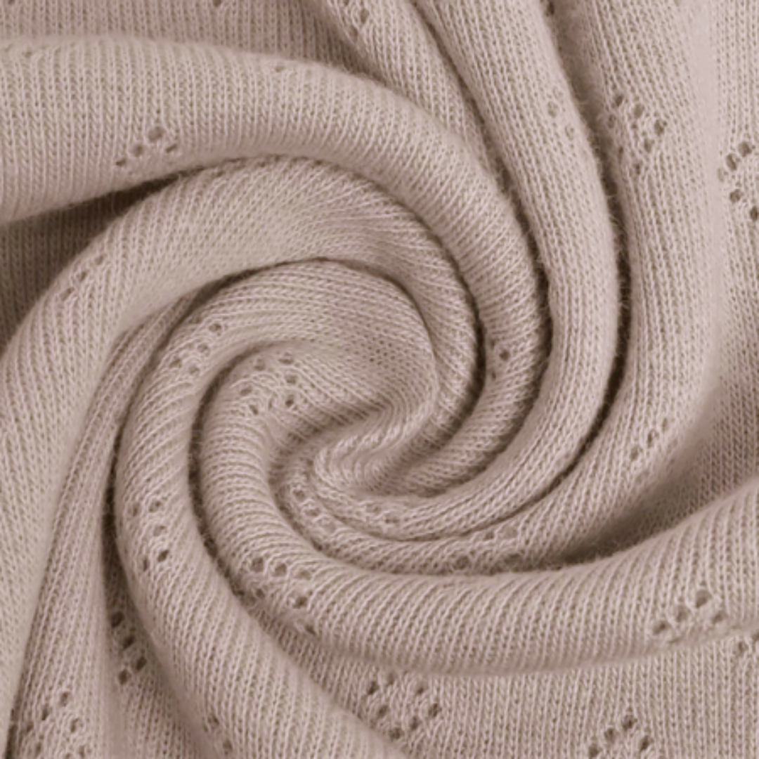 Tåket beige 1453 - Økotex - Pointelle bomullsjersey