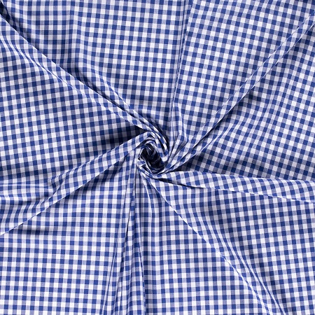 Blå ruter 0,5×0,5 cm – Bomullspoplin