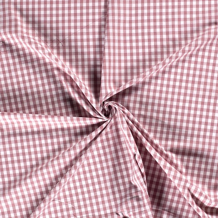 Gammelrosa ruter 0,5×0,5 cm – Bomullspoplin