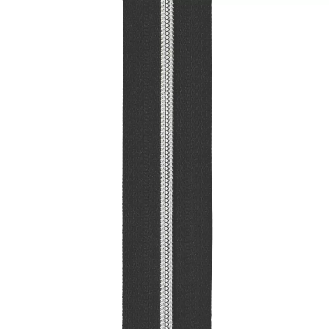 Sølv Metallook – Glidelås 4mm – metervare