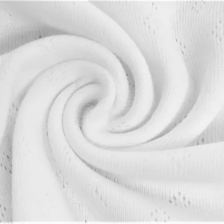 Hvit 050 - Økotex - Pointelle bomullsjersey