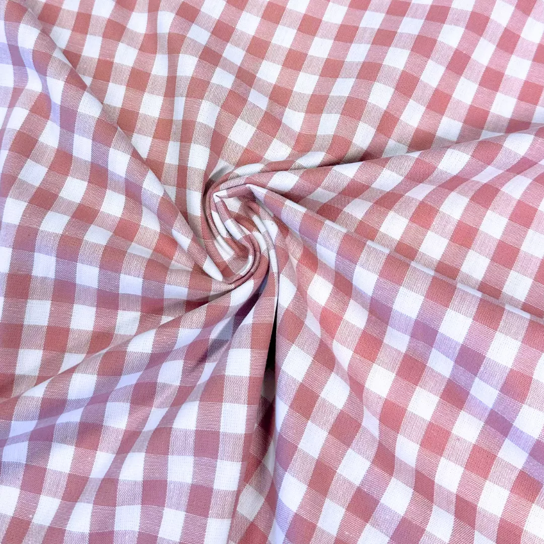 Gammelrosa ruter 1×1cm – Bomullspoplin