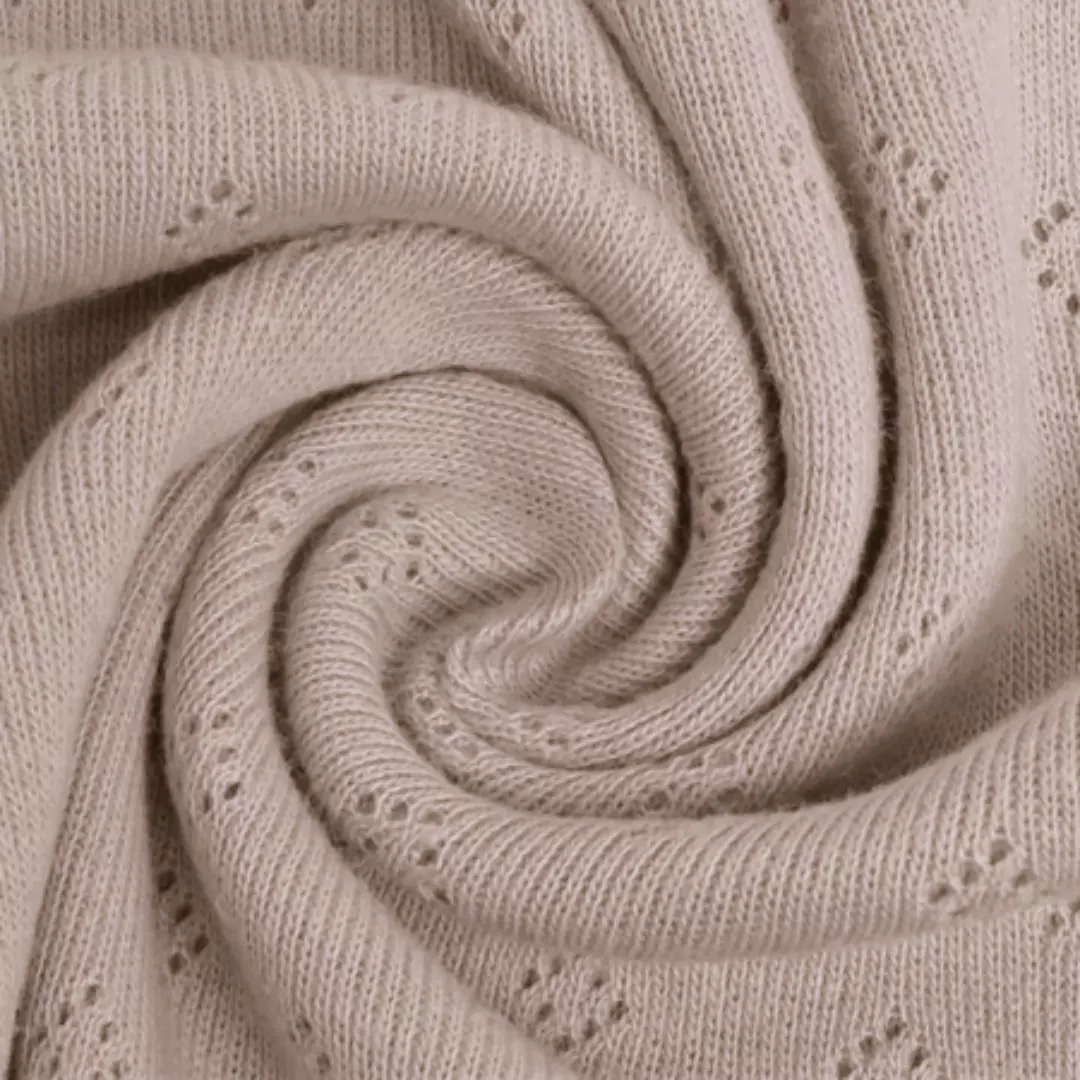 Tåket beige 1453 - Økotex - Pointelle bomullsjersey