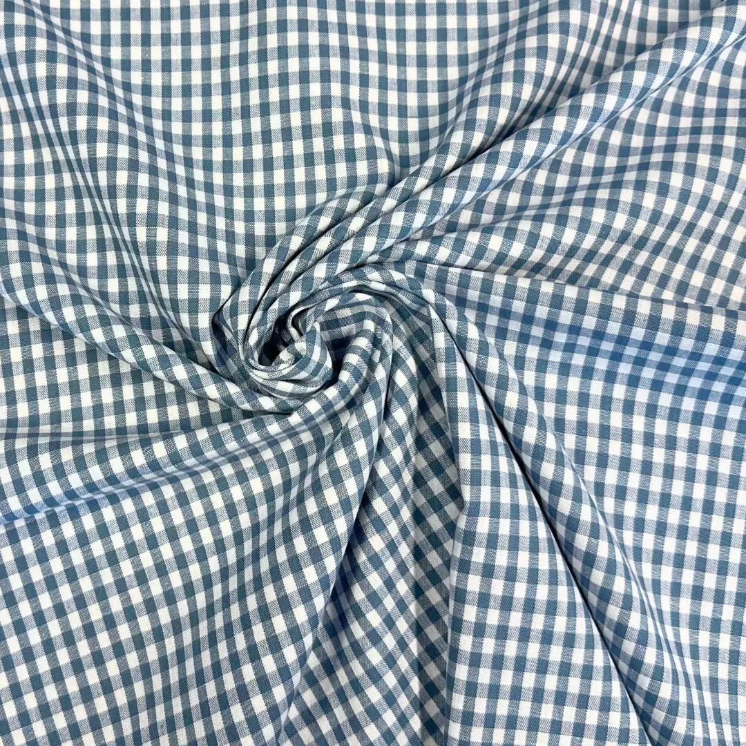 Mellomblå ruter 0,5×0,5 cm – Bomullspoplin