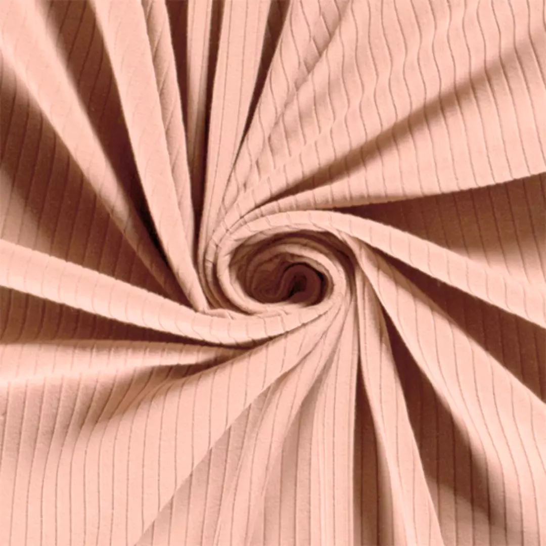 Lys lakserosa 111 – Økotex – Ribb-bomullsjersey