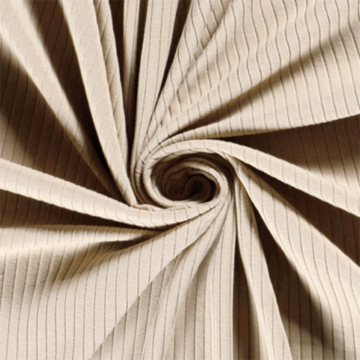 Lys beige 052 – Økotex – Ribb-bomullsjersey