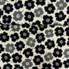 Sort/Grå blomst - Lin/Bom - Canvas