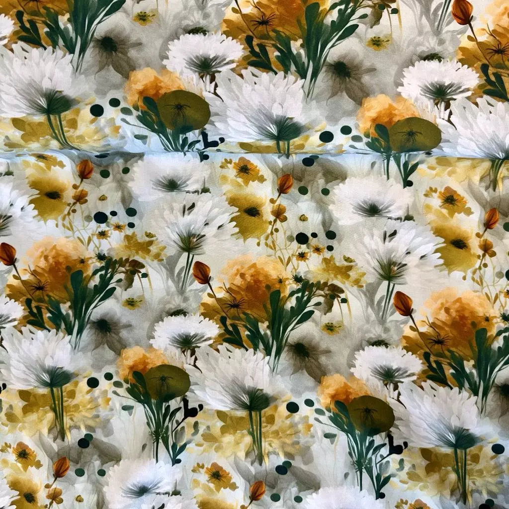 Varm blomstereng - Vevd Viskose