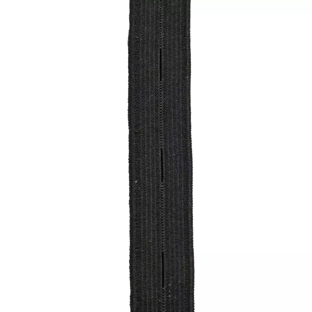 Sort – 15mm – Knapphulls-elastikk