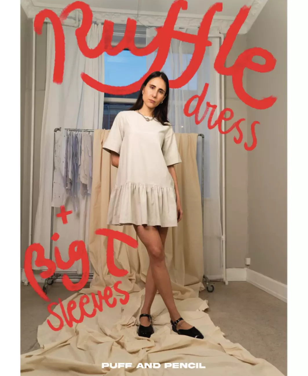 Ruffle dress + Big t sleeves – XXS-XXL – Puff & Pencil