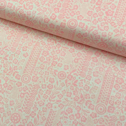 Pink florals in cream 13  – Sunday Brunch – Bomull