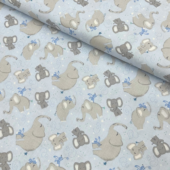 Elephant toss blue - Safari Lullaby – Bomull