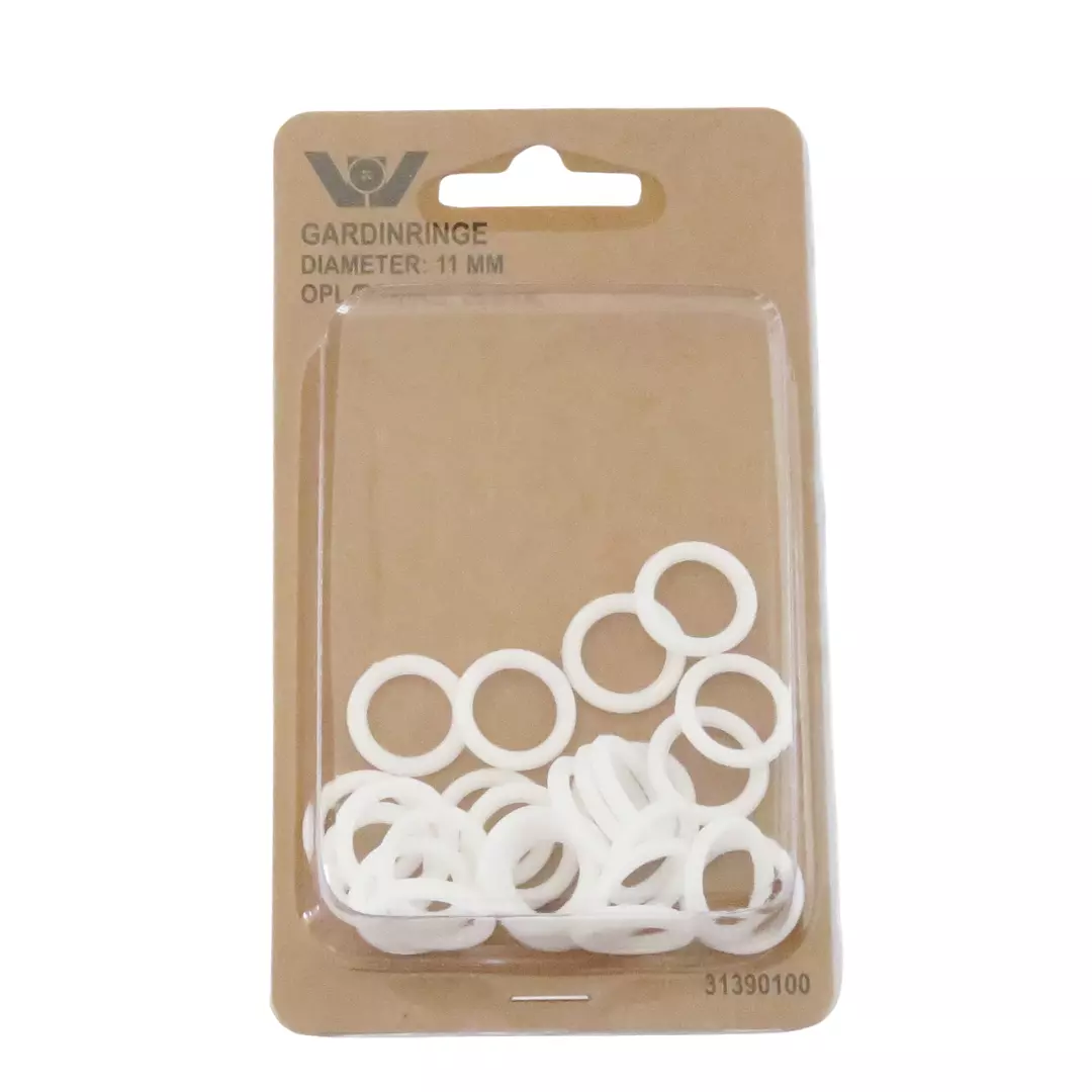 Hvite plastringer - 11 mm - 25 stk