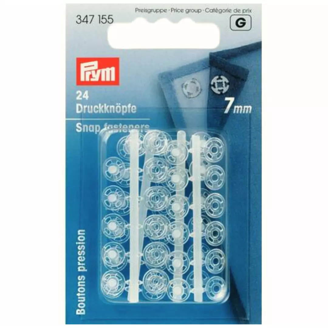 Trykknapper - 7mm - Transparent