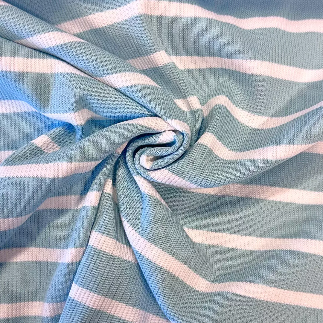 Striper Lys blå/Hvit – Økotex – Jerseyribb