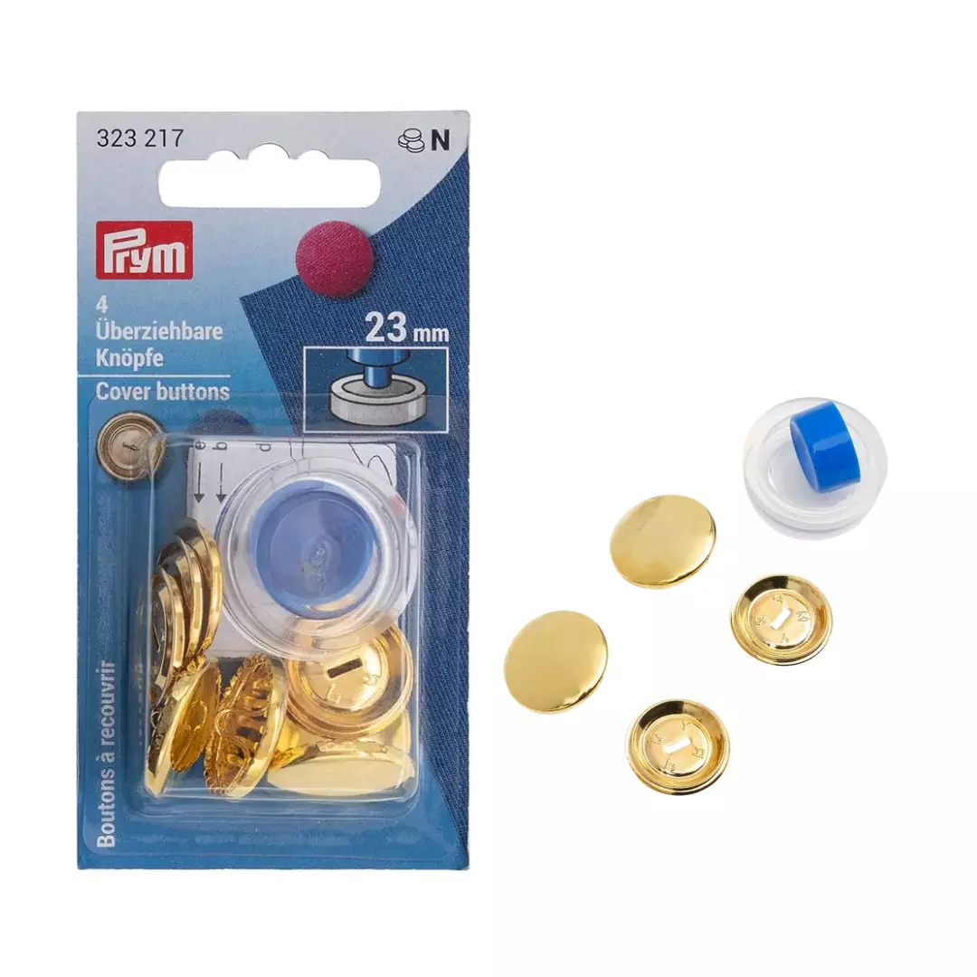 Overtrekksknapper - 23mm - 4stk