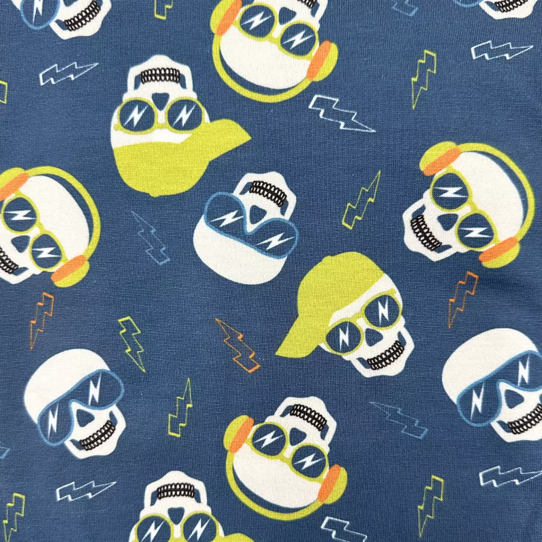 Hodeskaller & lyn - Precut - Jersey