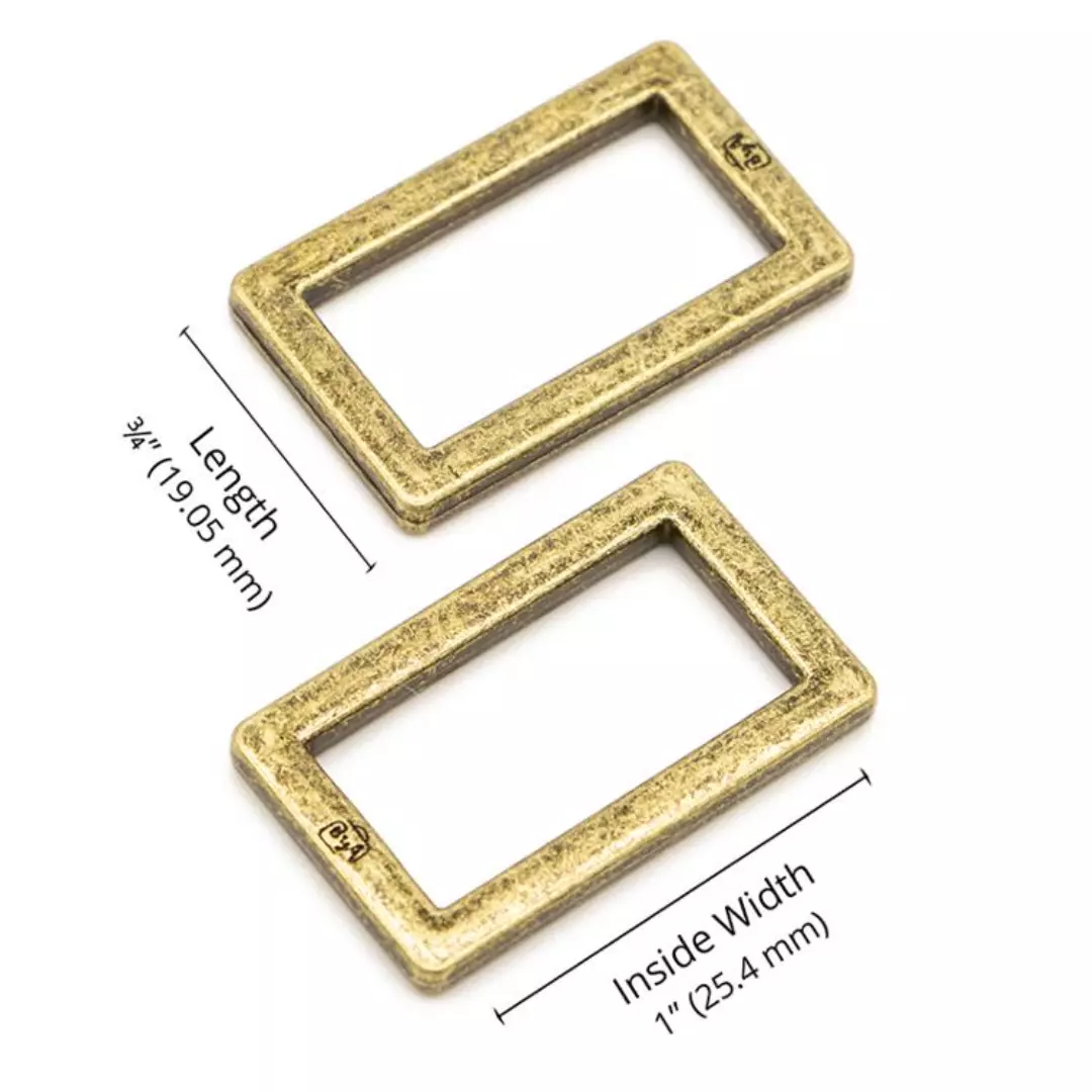 Antique brass – 1″/25,4mm – Rectangle rings – byAnnie