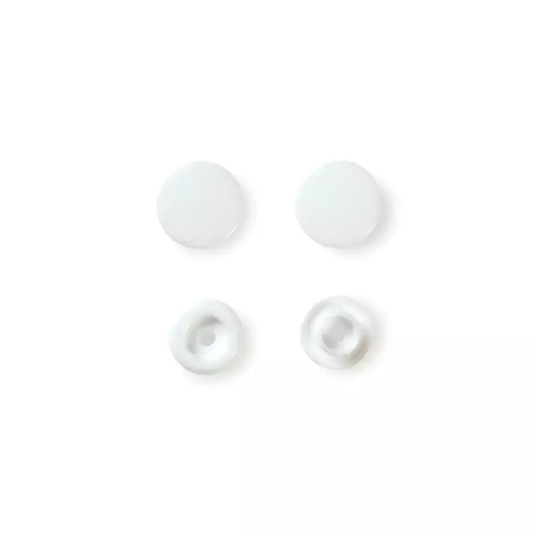 Hvit – Trykknapper i plast – Prym