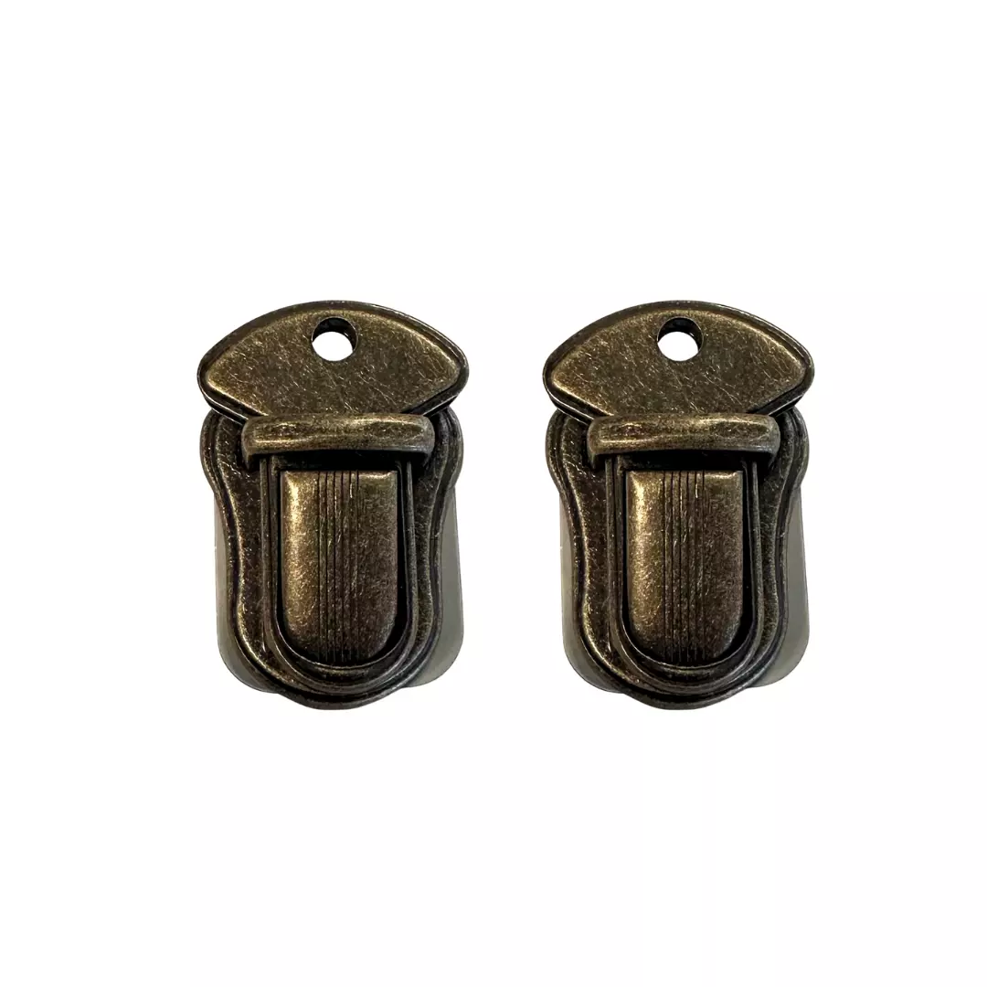 Antikk messing – 35x23mm – 2.stk - Veskelås