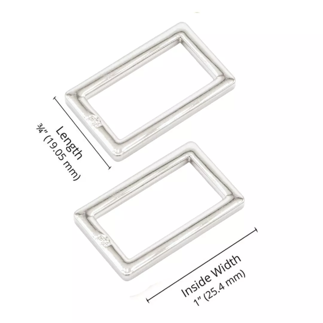 Nickel – 1″/25,4mm – Rectangle rings – byAnnie