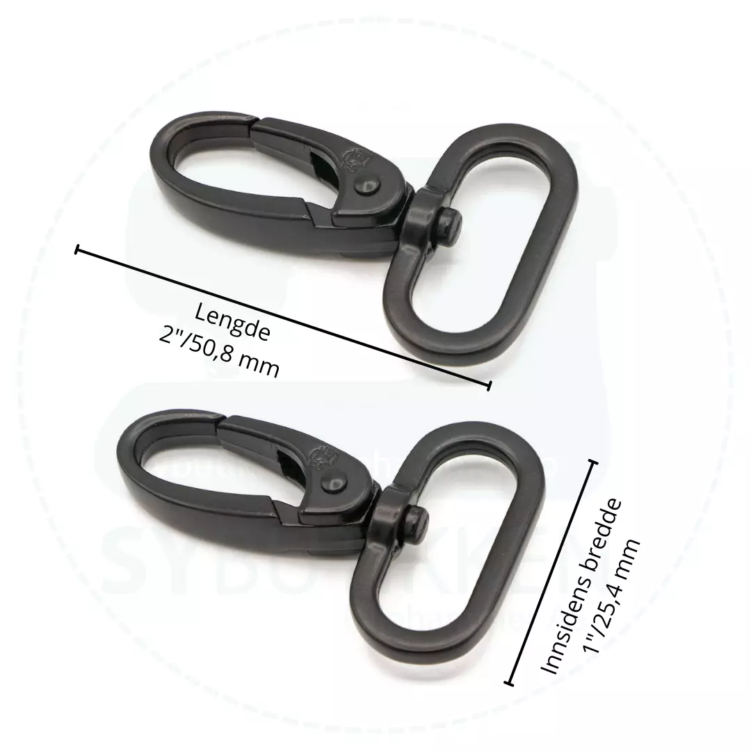 Svart – 1″/25,4mm – Swivel hooks – byAnnie